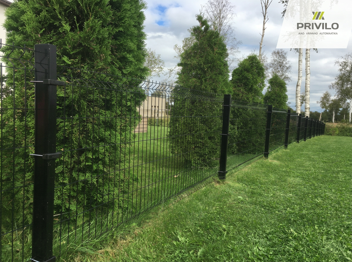 Tiibvärav, jalgvärav. RAL9005 paneelaed., Paneelaiad, Tiibväravad, Jalgväravad, pilt 3 – Privilo