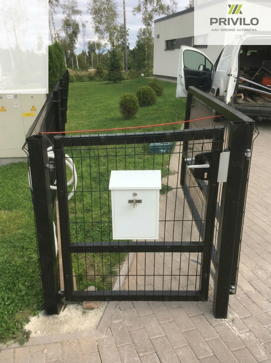 Tiibvärav, jalgvärav. RAL9005 paneelaed., Paneelaiad, Tiibväravad, Jalgväravad, pilt 4 – Privilo